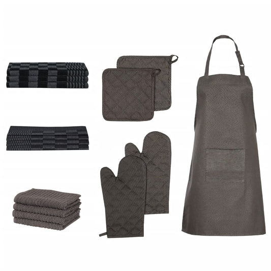 15-tlg. Handtuch-Set Ofenhandschuhe & Topfhalter Baumwolle - Pazzar.ch