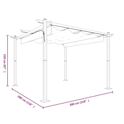 Pavillon mit Ausziehbarem Dach 3x3 m Anthrazit - Pazzar.ch