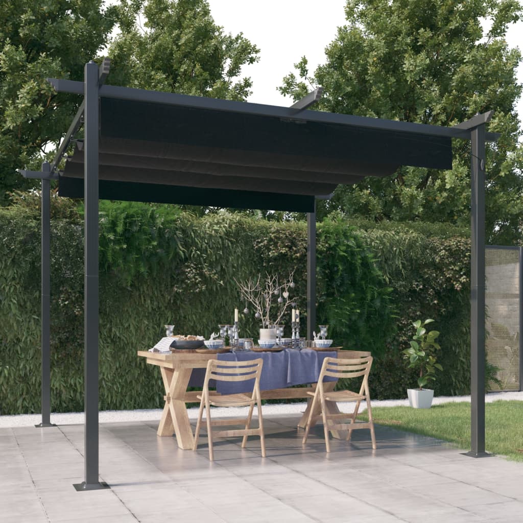 Pavillon mit Ausziehbarem Dach 3x3 m Anthrazit - Pazzar.ch