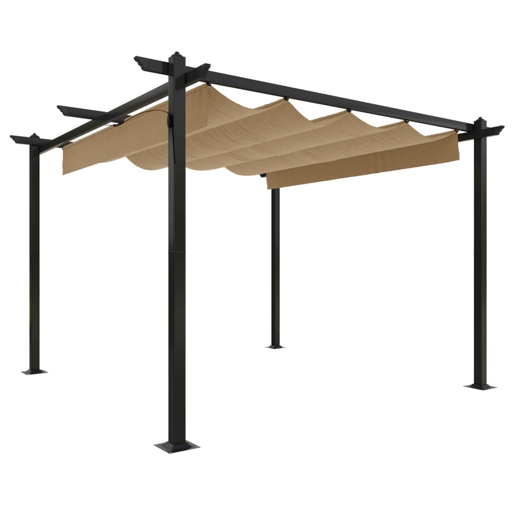 Pavillon mit Ausziehbarem Dach 3x3 m Taupe - Pazzar.ch