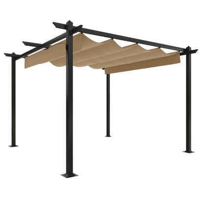Pavillon mit Ausziehbarem Dach 3x3 m Taupe - Pazzar.ch