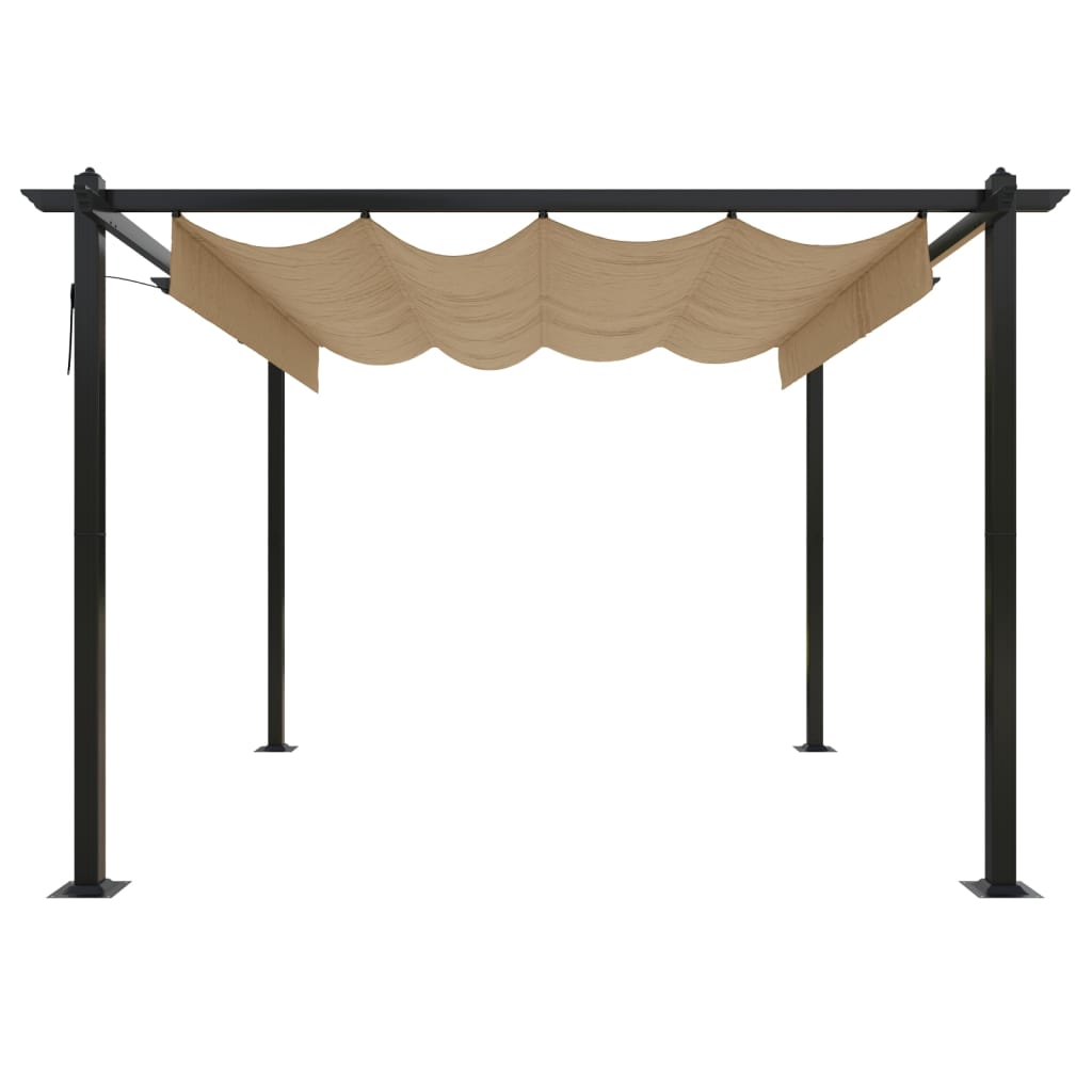 Pavillon mit Ausziehbarem Dach 3x3 m Taupe - Pazzar.ch