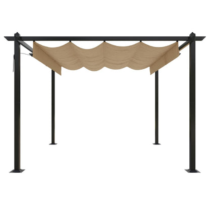 Pavillon mit Ausziehbarem Dach 3x3 m Taupe - Pazzar.ch