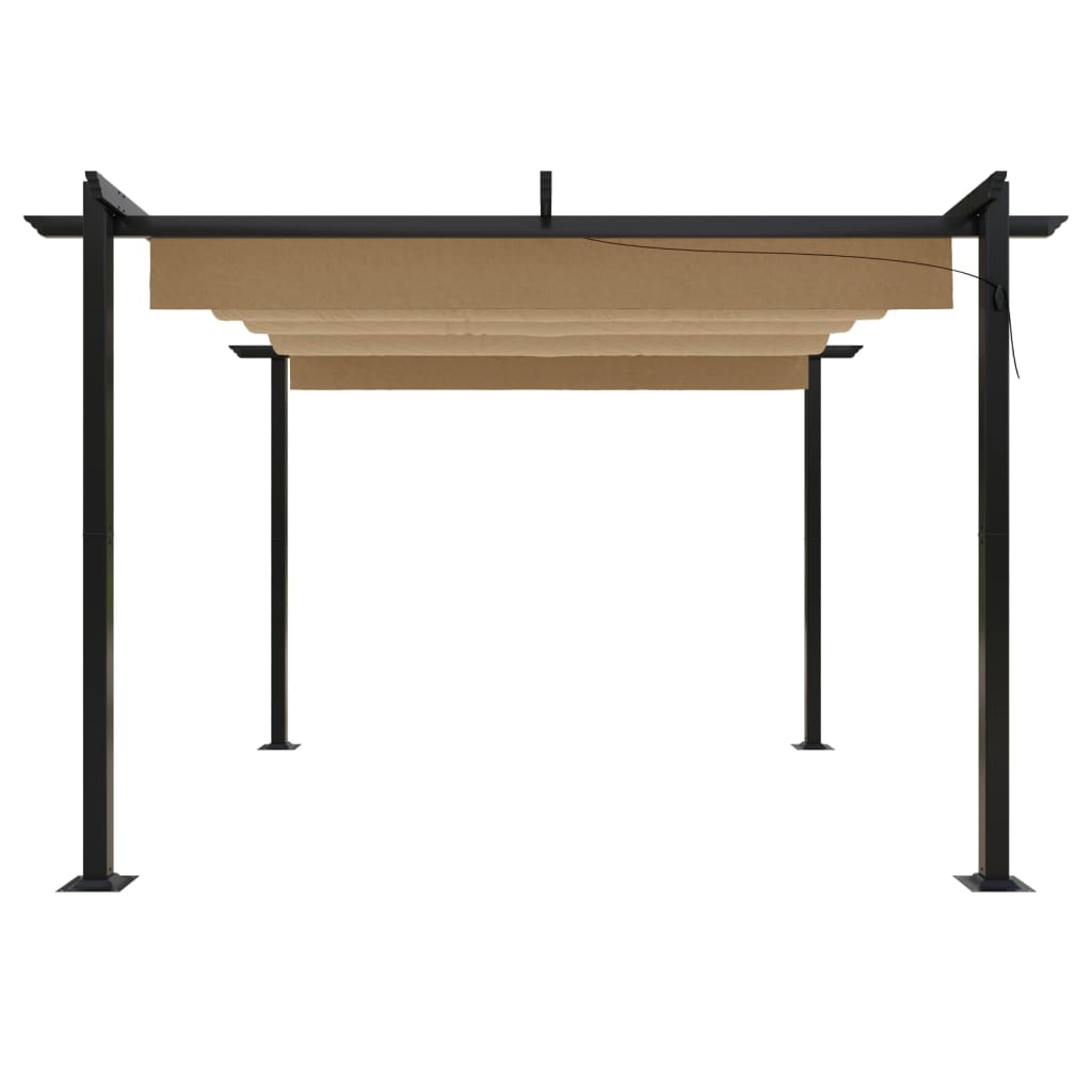 Pavillon mit Ausziehbarem Dach 3x3 m Taupe - Pazzar.ch