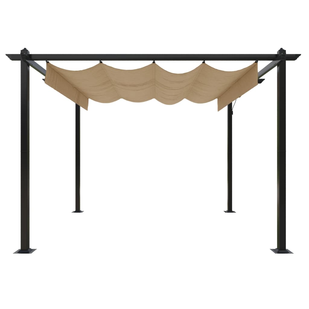 Pavillon mit Ausziehbarem Dach 3x3 m Taupe - Pazzar.ch