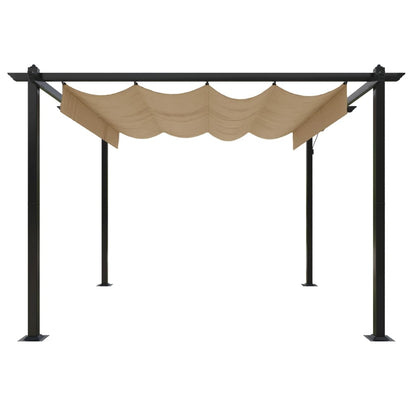 Pavillon mit Ausziehbarem Dach 3x3 m Taupe - Pazzar.ch