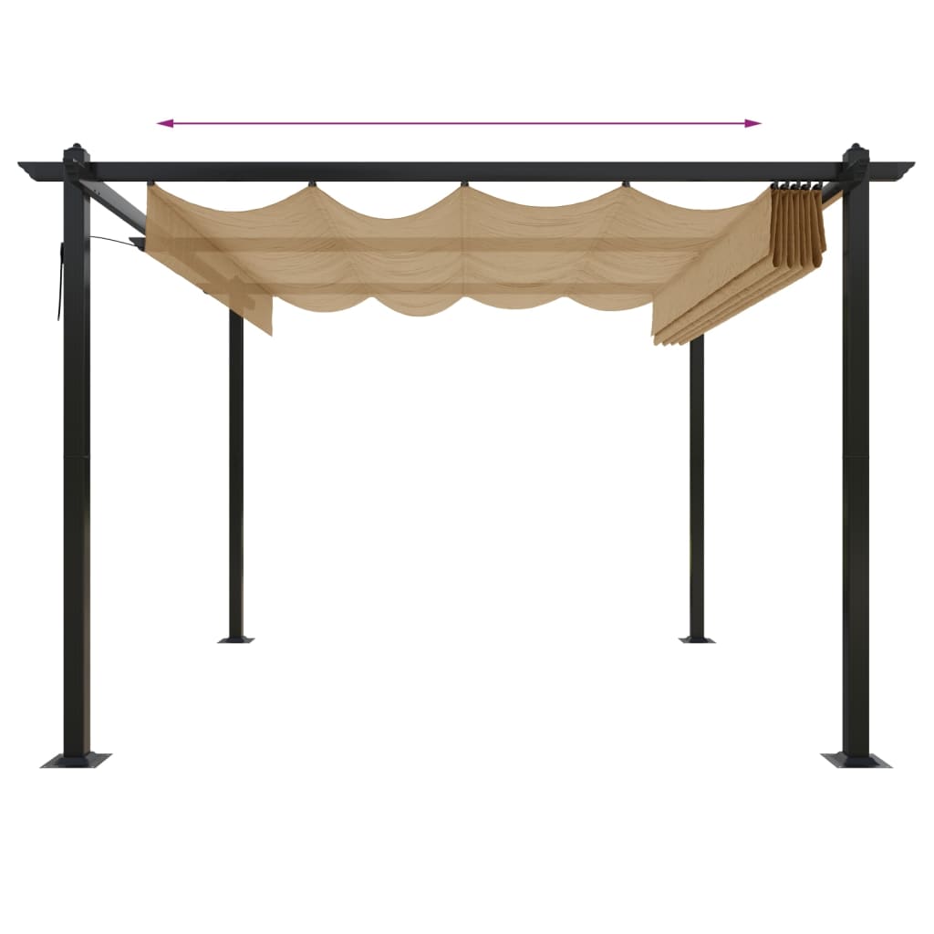 Pavillon mit Ausziehbarem Dach 3x3 m Taupe - Pazzar.ch