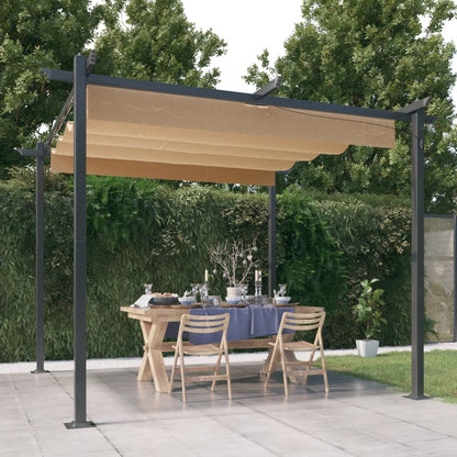 Pavillon mit Ausziehbarem Dach 3x3 m Taupe - Pazzar.ch