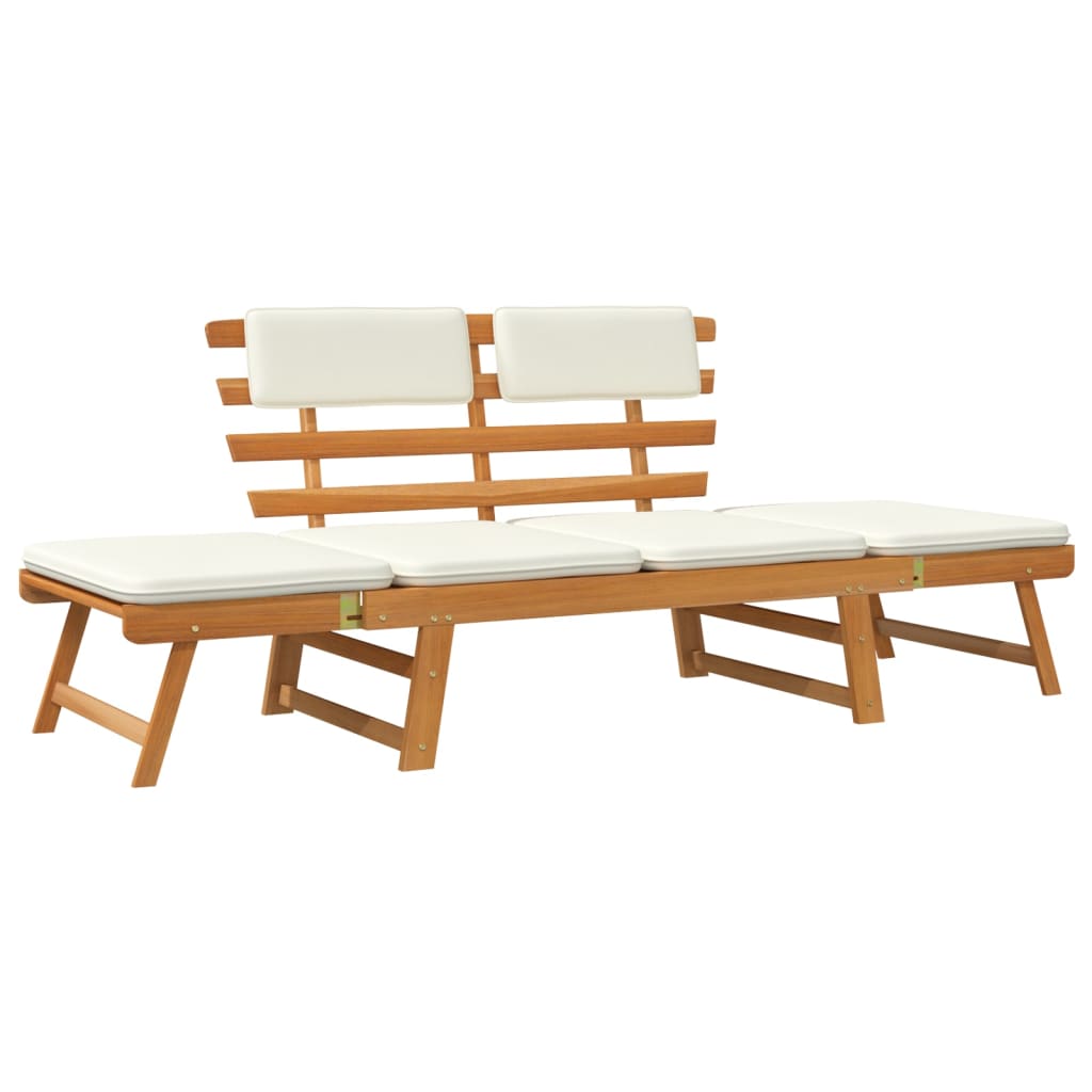 Gartenbank mit Kissen 2-in-1 190 cm Massivholz Akazie - Pazzar.ch