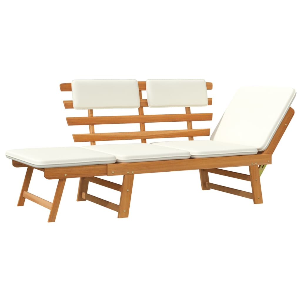 Gartenbank mit Kissen 2-in-1 190 cm Massivholz Akazie - Pazzar.ch