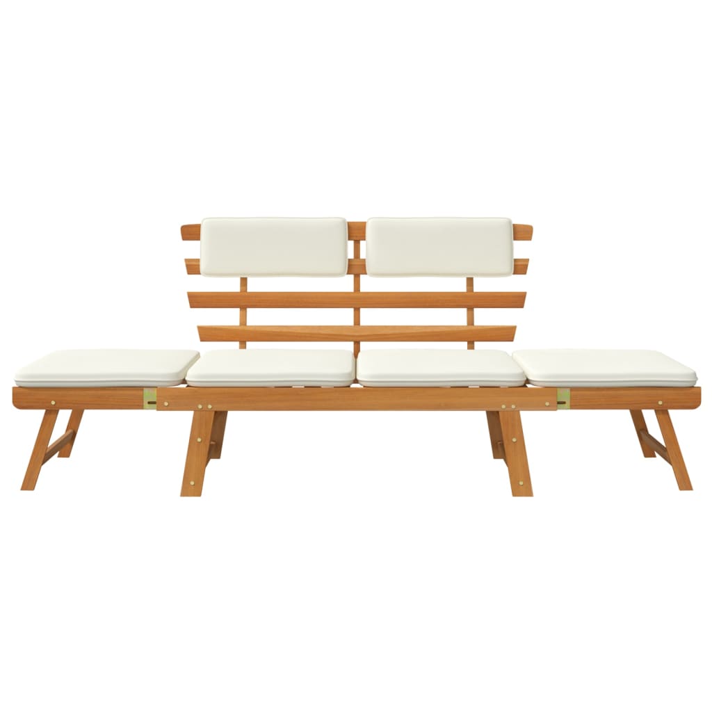 Gartenbank mit Kissen 2-in-1 190 cm Massivholz Akazie - Pazzar.ch