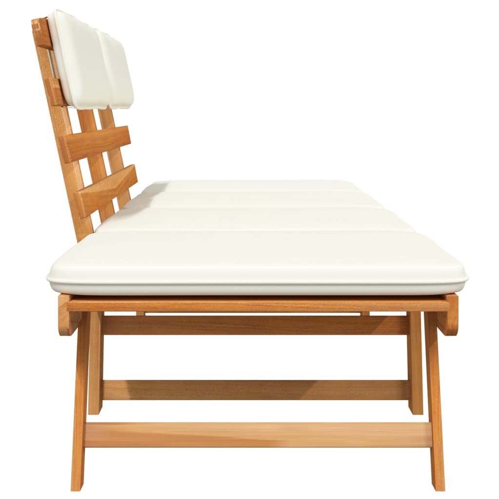Gartenbank mit Kissen 2-in-1 190 cm Massivholz Akazie - Pazzar.ch