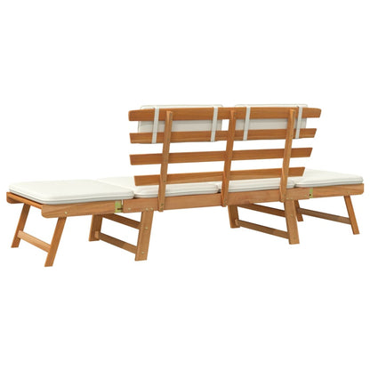 Gartenbank mit Kissen 2-in-1 190 cm Massivholz Akazie - Pazzar.ch