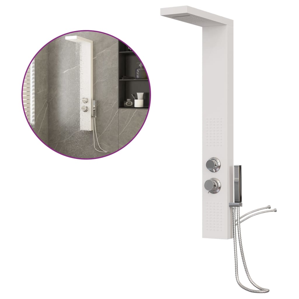 Duschpaneel-System Aluminium Weiß - Pazzar.ch