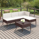 5-tlg. Garten-Lounge-Set mit Auflagen Poly Rattan Braun