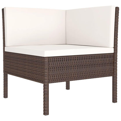 6-tlg. Garten-Lounge-Set mit Auflagen Poly Rattan Braun - Pazzar.ch