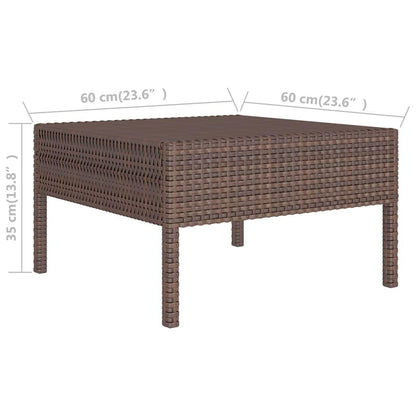 6-tlg. Garten-Lounge-Set mit Auflagen Poly Rattan Braun - Pazzar.ch