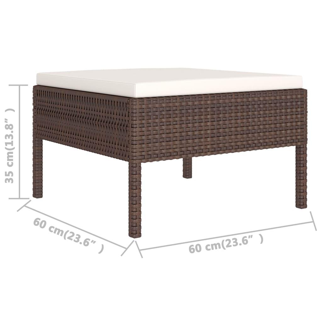 6-tlg. Garten-Lounge-Set mit Auflagen Poly Rattan Braun - Pazzar.ch