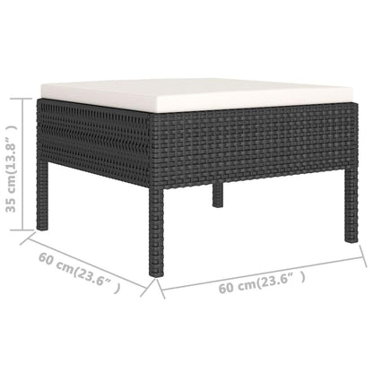 6-tlg. Garten-Lounge-Set mit Auflagen Poly Rattan Schwarz - Pazzar.ch