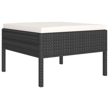5-tlg. Garten-Lounge-Set mit Auflagen Poly Rattan Schwarz - Pazzar.ch
