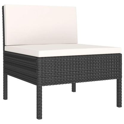 5-tlg. Garten-Lounge-Set mit Auflagen Poly Rattan Schwarz - Pazzar.ch