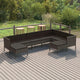 9-tlg. Garten-Lounge-Set mit Auflagen Poly Rattan Grau
