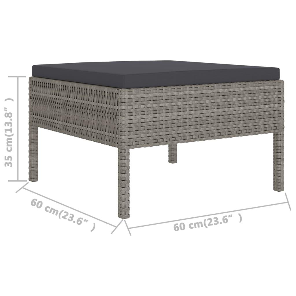 11-tlg. Garten-Lounge-Set mit Auflagen Poly Rattan Grau - Pazzar.ch