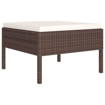 7-tlg. Garten-Lounge-Set mit Auflagen Poly Rattan Braun - Pazzar.ch