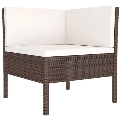 8-tlg. Garten-Lounge-Set mit Auflagen Poly Rattan Braun - Pazzar.ch