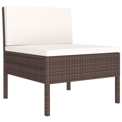 8-tlg. Garten-Lounge-Set mit Auflagen Poly Rattan Braun - Pazzar.ch