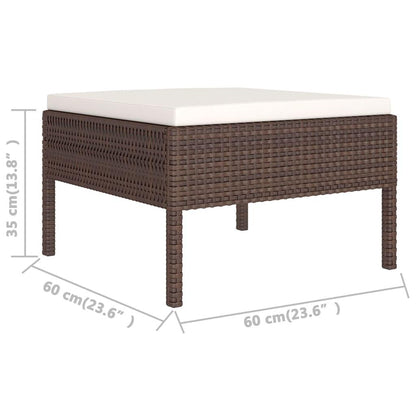 8-tlg. Garten-Lounge-Set mit Auflagen Poly Rattan Braun - Pazzar.ch