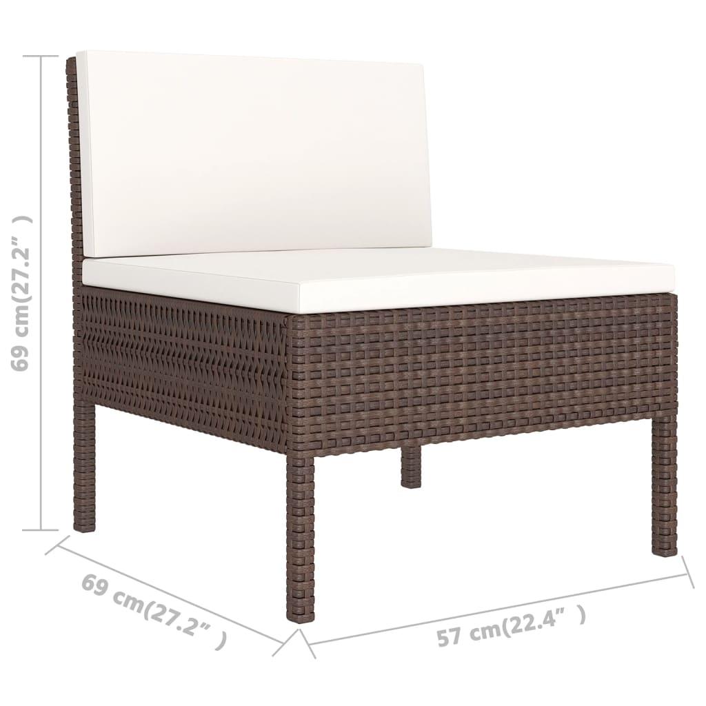 8-tlg. Garten-Lounge-Set mit Auflagen Poly Rattan Braun - Pazzar.ch
