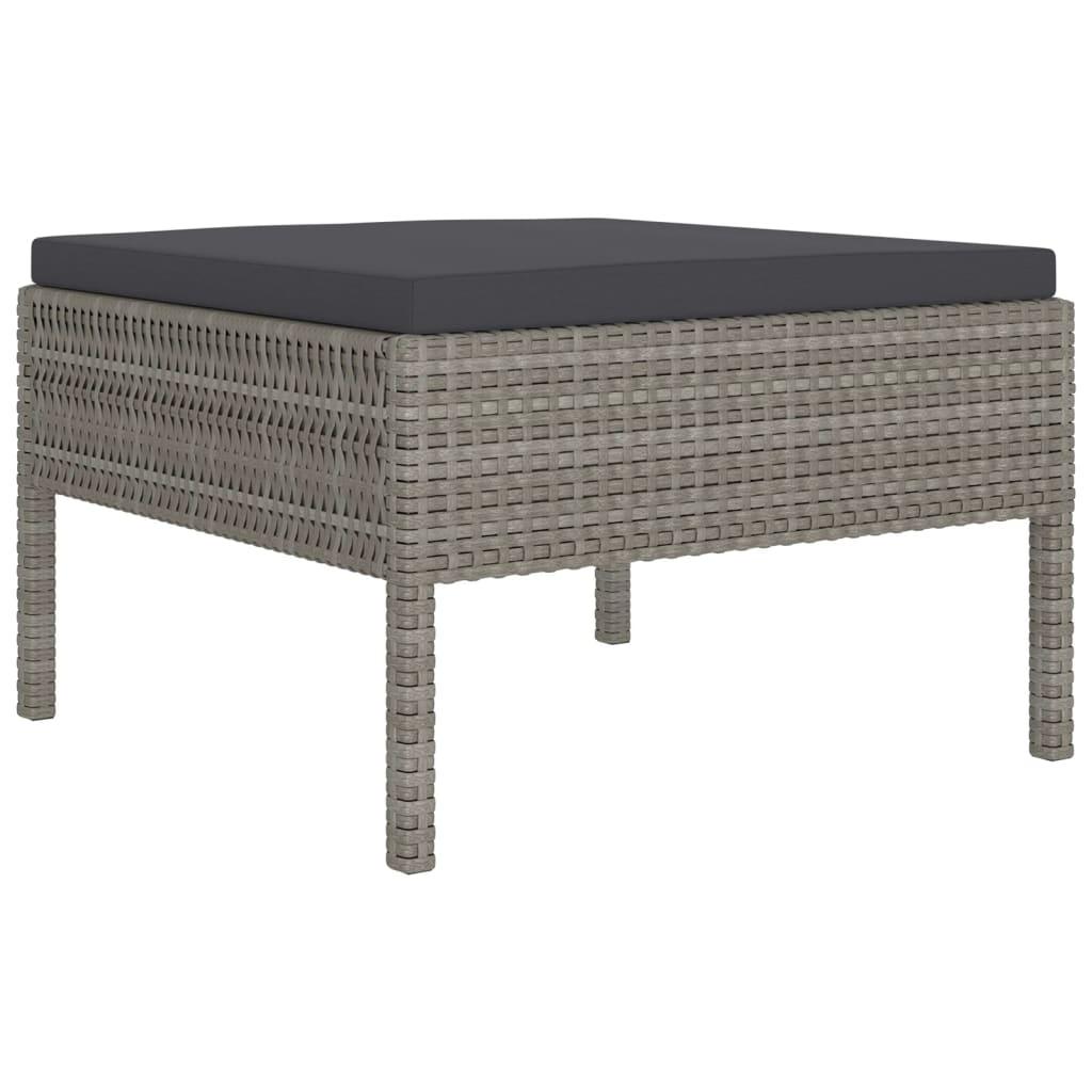 10-tlg. Garten-Lounge-Set mit Auflagen Poly Rattan Grau - Pazzar.ch