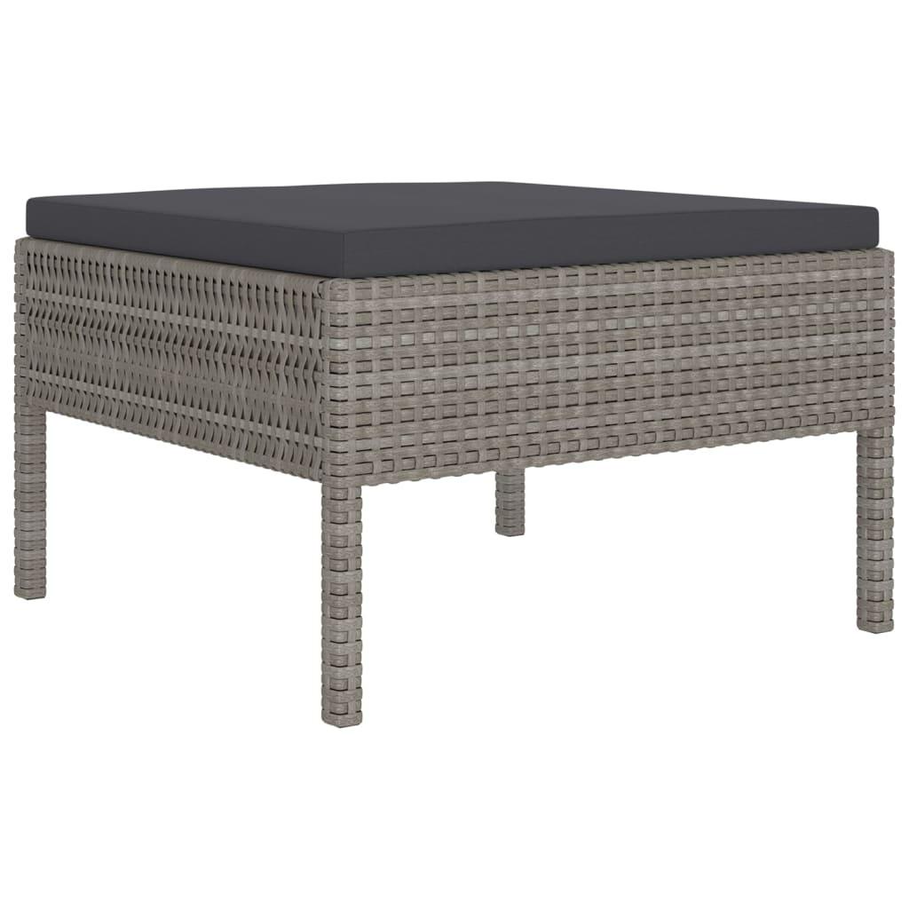 10-tlg. Garten-Lounge-Set mit Auflagen Poly Rattan Grau - Pazzar.ch