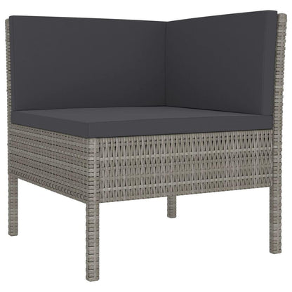10-tlg. Garten-Lounge-Set mit Auflagen Poly Rattan Grau - Pazzar.ch