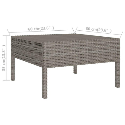 11-tlg. Garten-Lounge-Set mit Auflagen Poly Rattan Grau - Pazzar.ch