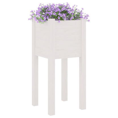 Pflanzkübel 2 Stk. Weiß 31x31x70 cm Massivholz Kiefer - Pazzar.ch