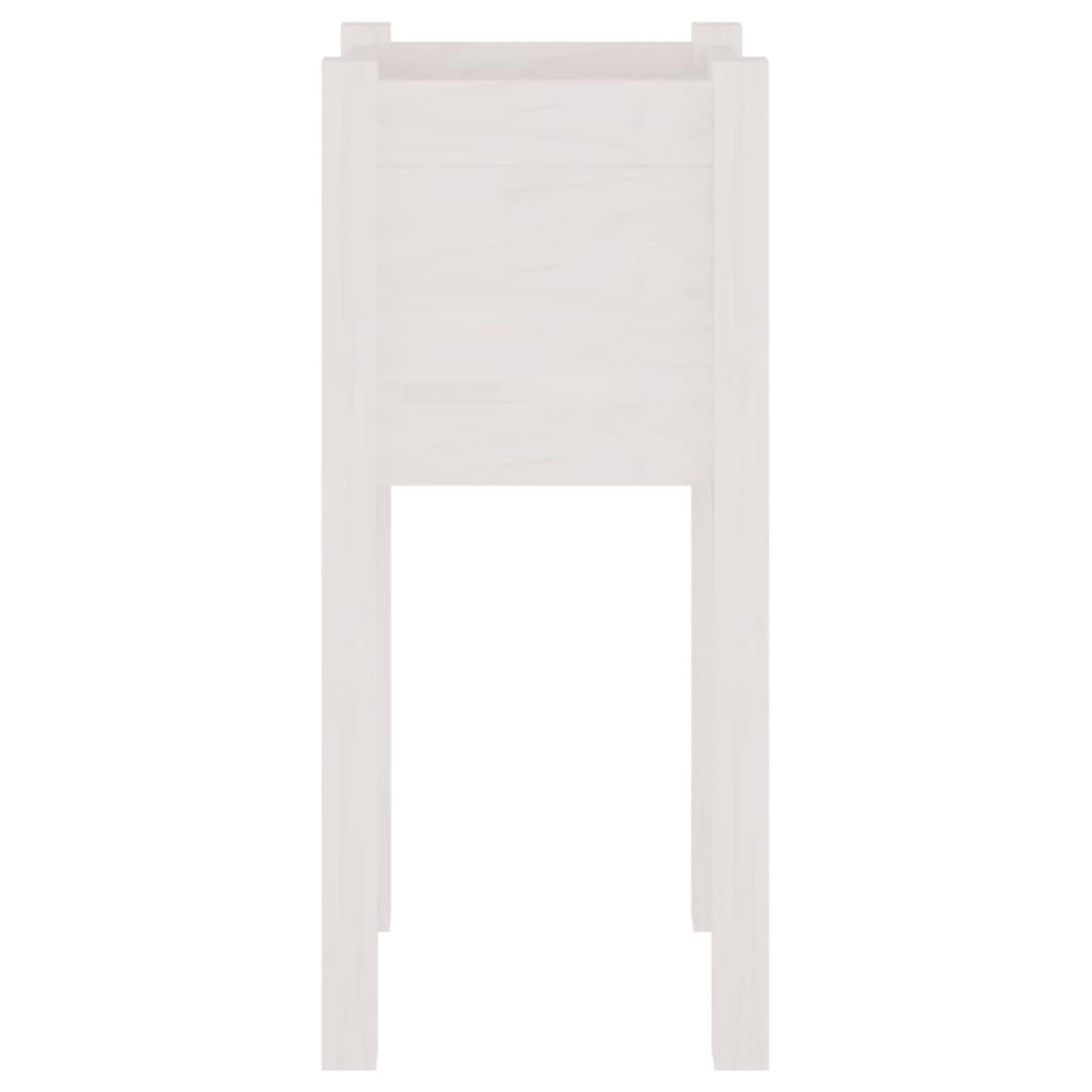 Pflanzkübel 2 Stk. Weiß 31x31x70 cm Massivholz Kiefer