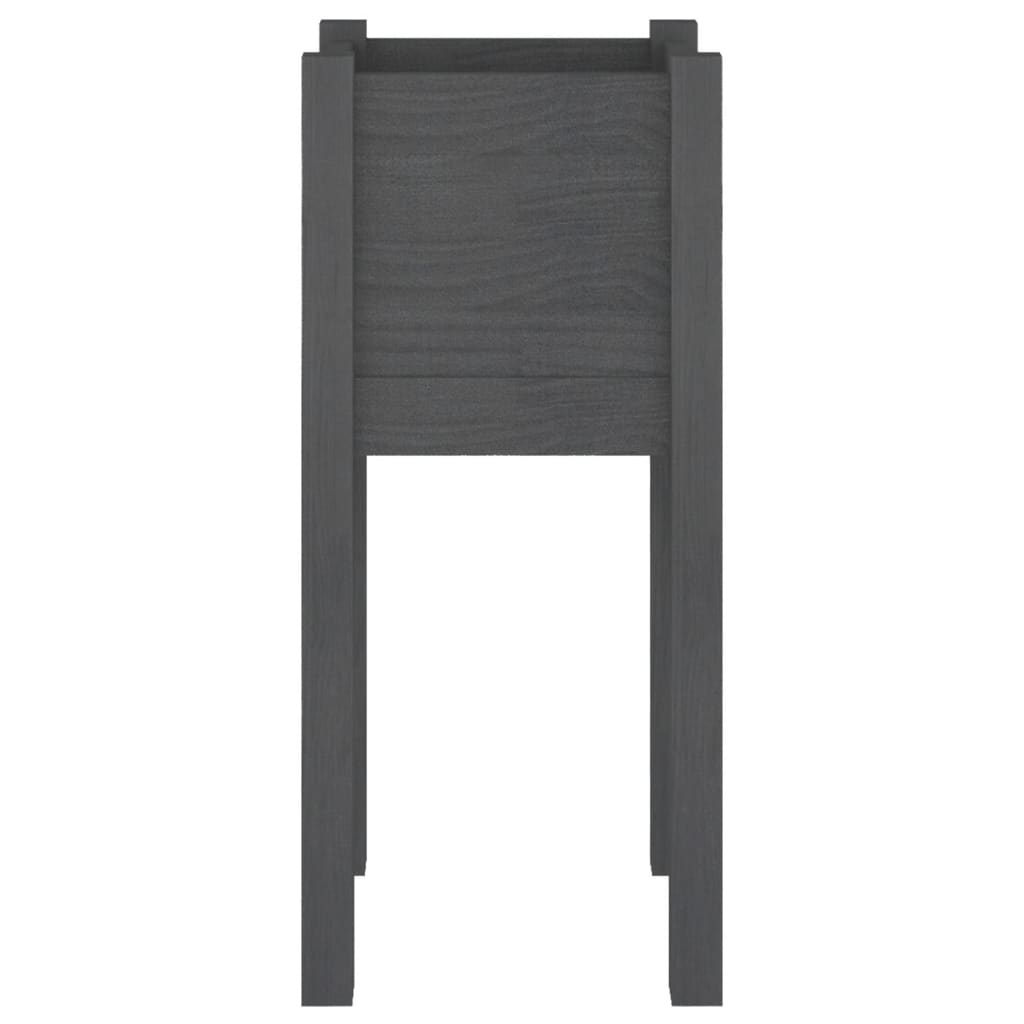 Pflanzkübel Grau 31x31x70 cm Massivholz Kiefer