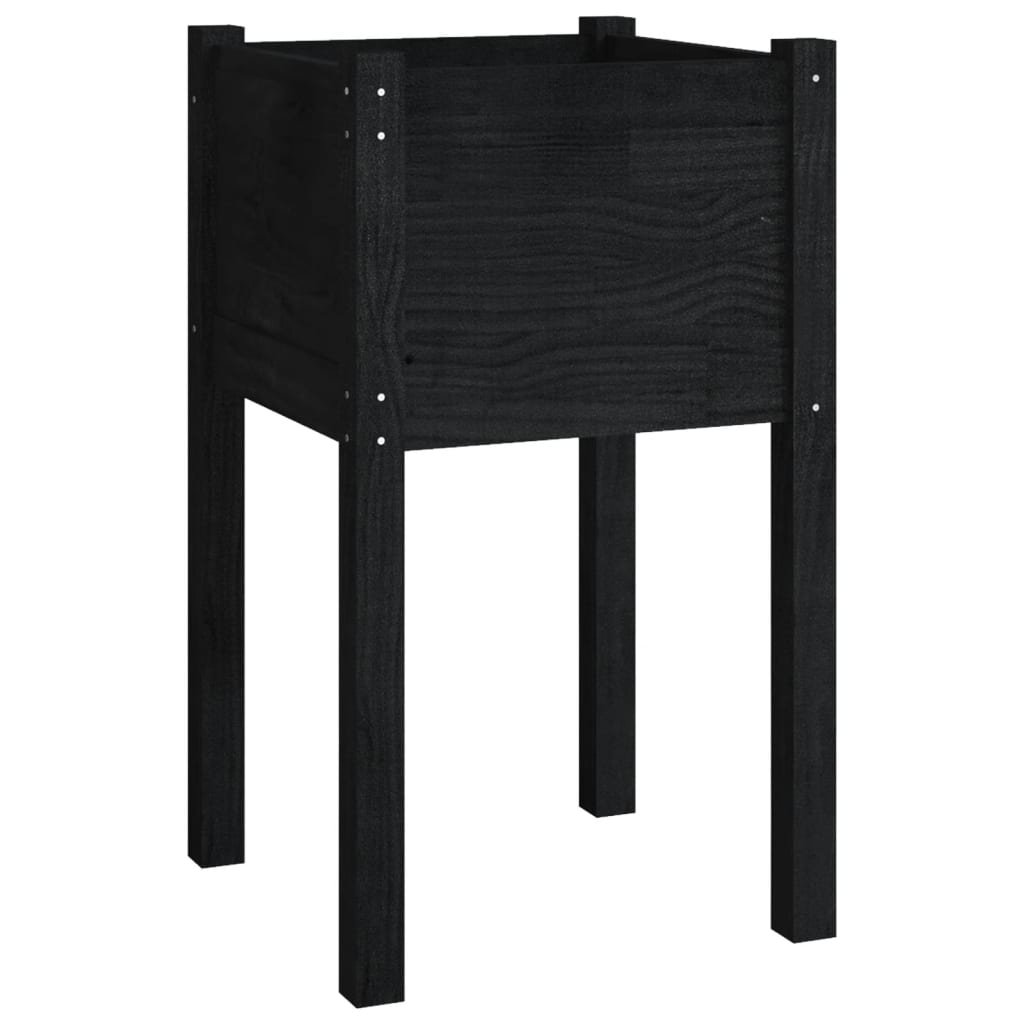 Pflanzkübel Schwarz 40x40x70 cm Massivholz Kiefer - Pazzar.ch