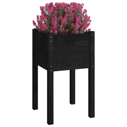 Pflanzkübel 2 Stk. Schwarz 40x40x70 cm Massivholz Kiefer - Pazzar.ch