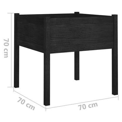 Pflanzkübel Schwarz 70x70x70 cm Massivholz Kiefer - Pazzar.ch