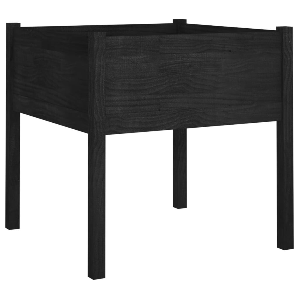 Pflanzkübel 2 Stk. Schwarz 70x70x70 cm Massivholz Kiefer - Pazzar.ch