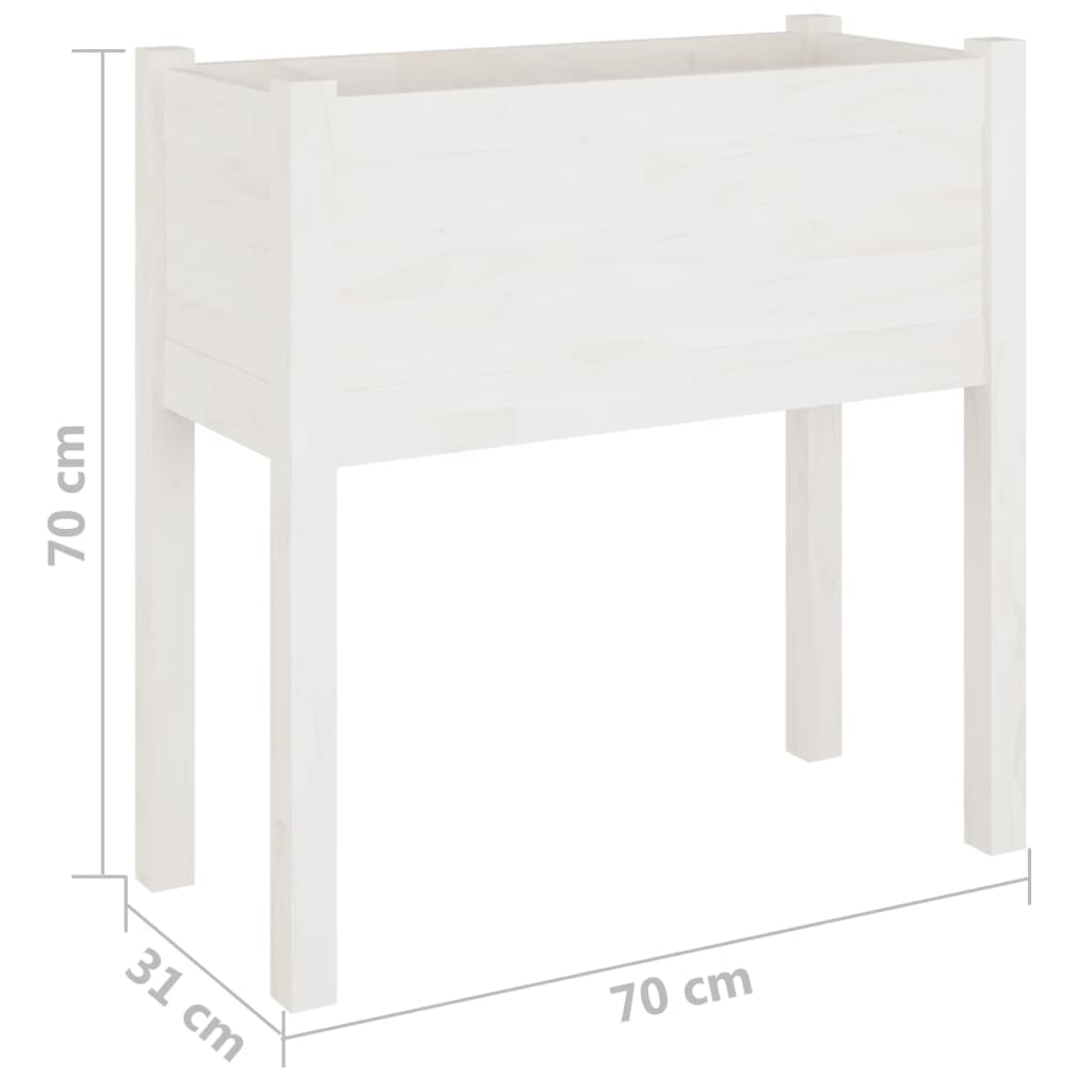 Pflanzkübel 2 Stk. Weiß 70x31x70 cm Massivholz Kiefer - Pazzar.ch