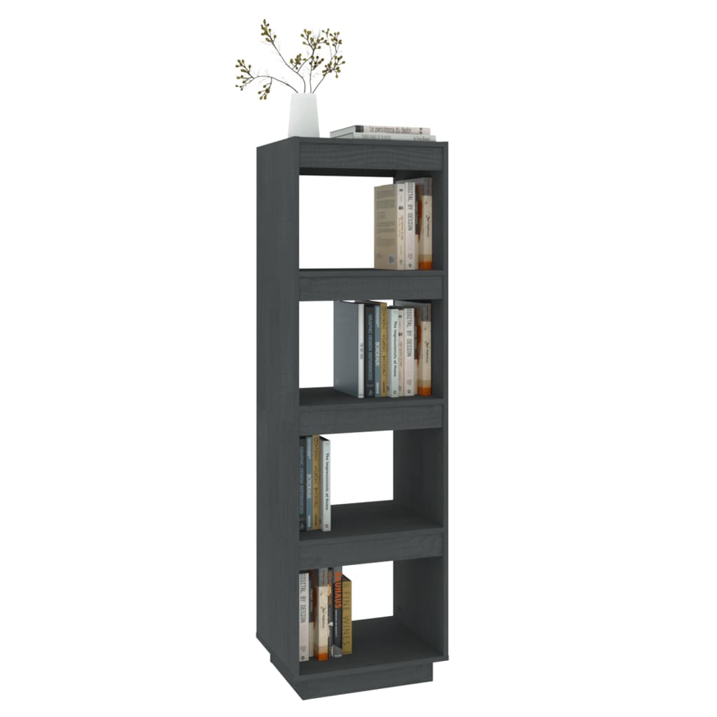 Bücherregal/Raumteiler Grau 40x35x135 cm Massivholz Kiefer - Pazzar.ch
