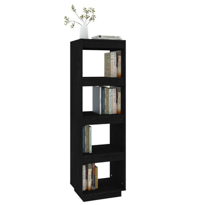 Bücherregal/Raumteiler Schwarz 40x35x135 cm Massivholz Kiefer - Pazzar.ch