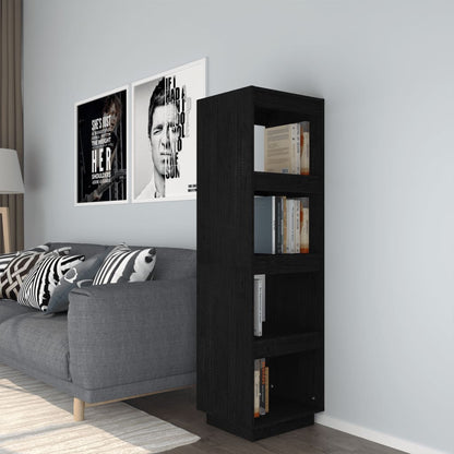 Bücherregal/Raumteiler Schwarz 40x35x135 cm Massivholz Kiefer - Pazzar.ch