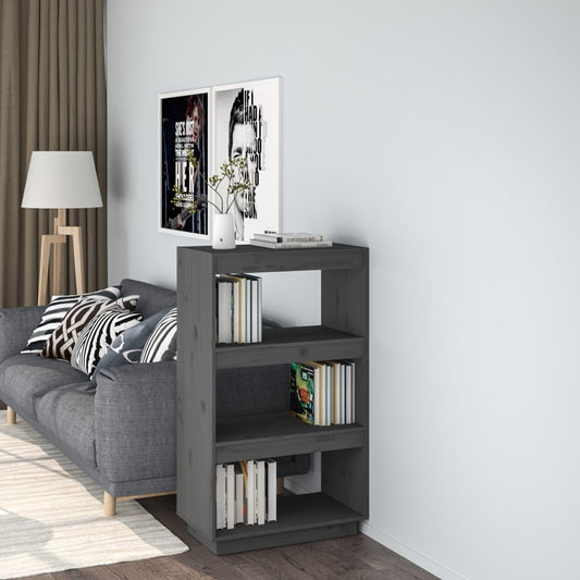 Bücherregal/Raumteiler Grau 60x35x103 cm Massivholz Kiefer - Pazzar.ch