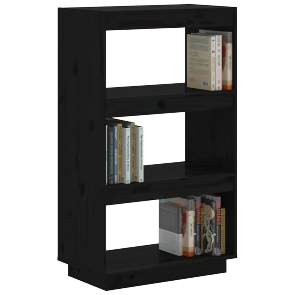 Bücherregal/Raumteiler Schwarz 60x35x103 cm Massivholz Kiefer - Pazzar.ch