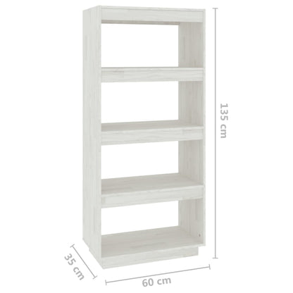 Bücherregal/Raumteiler Weiß 60x35x135 cm Massivholz Kiefer - Pazzar.ch